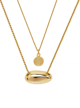 16K包金复古女王人像项链