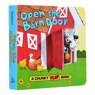 手掌书打开谷仓的门 Open The Barn Door Find a Cow 农场动物 A to Z 入门纸板书斯凯瑞小卡车字母 0-3岁幼儿认知 英文原版绘本