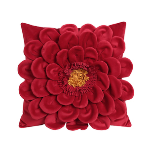 亮片爱心立体红色花朵抱枕套婚庆客厅沙发卧室床头护腰大靠垫含芯