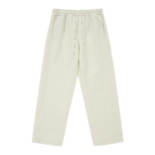 吕小虎ACTUP 冬季新款高级灰色直筒加绒卫裤男生运动裤子休闲长裤