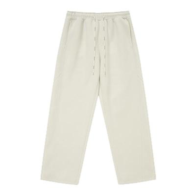 吕小虎高级灰色直筒宽松休闲卫裤