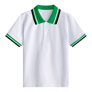 班服初中生短袖t恤Polo杉运动会2026新款校服男女童白色定制29