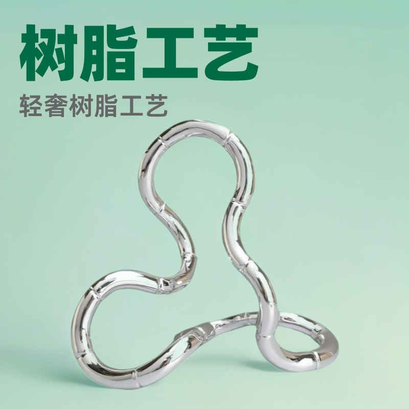 新品 现代轻奢树脂电镀莫比环桌面装饰厅茶几电视柜样板间家居摆