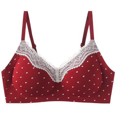 迪思寇红色本命年内衣套装女小胸