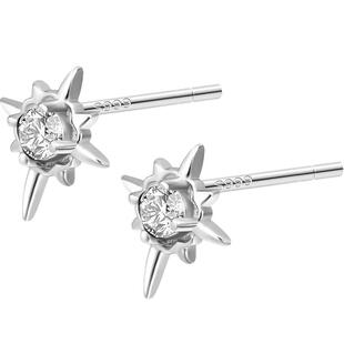 999纯银针星芒耳钉女气质小众高级ins潮耳环男2025新款养耳洞耳饰