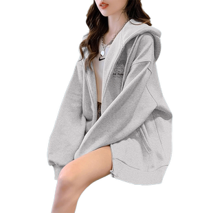 唐狮新款卫衣外套女春秋款休闲加绒上衣爆款女士短外套冬季开衫潮