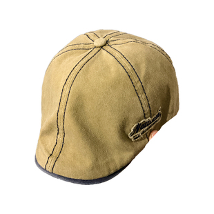 水洗牛仔前进帽女日系复古显脸小反戴贝雷帽百搭大头围画家帽子潮