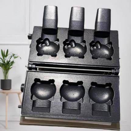 商用HelloKitty猫烧机开口冰淇淋网红Kitty烧台式华夫饼机