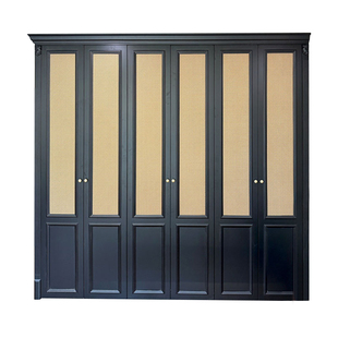 隔断移门定制推拉门衣柜平开门宋代美学民宿平开门阳台藤编折叠门