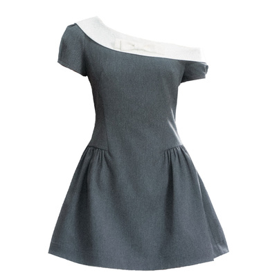 FragileHeart韩系甜美斜肩连衣裙