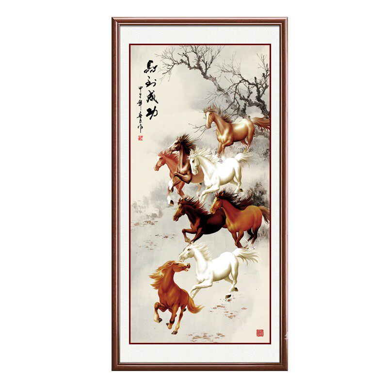 马到成功新中式招财镇宅玄关挂画