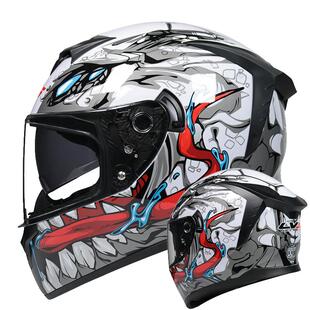 LVS摩托车头盔男女全盔3C认证双镜机车街车个性蓝牙槽四季国标DOT