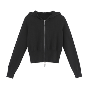 【商场同款】X--MOOM2025秋季新款高克夫双拉链连帽针织衫外套女