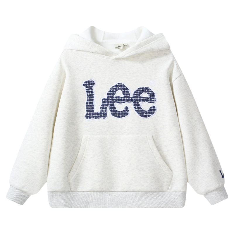 Leekids中大童加绒连帽卫衣
