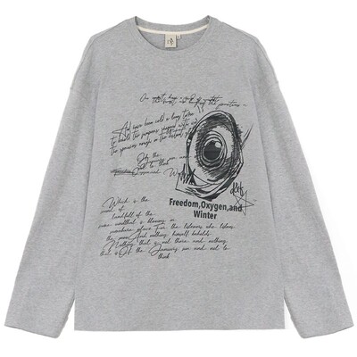 设计感涂鸦印花宽松休闲T恤