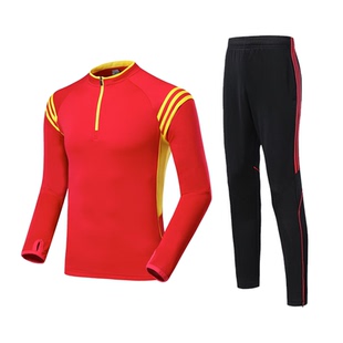 加绒保暖中小学生足球服长袖训练服套装男童收腿裤运动服秋冬套装