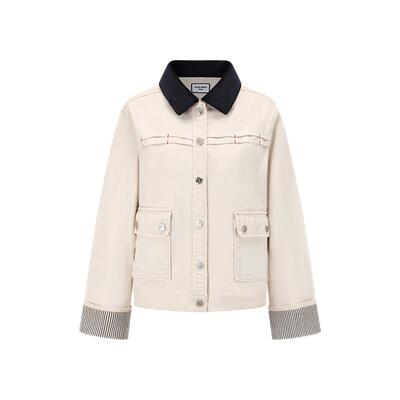 SHROENRO复古拼接牛仔外套