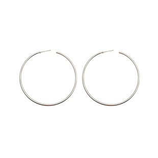 DOUDOU 925纯银针大耳环夸张复古大圆环耳圈欧美大圈圈chic耳饰女