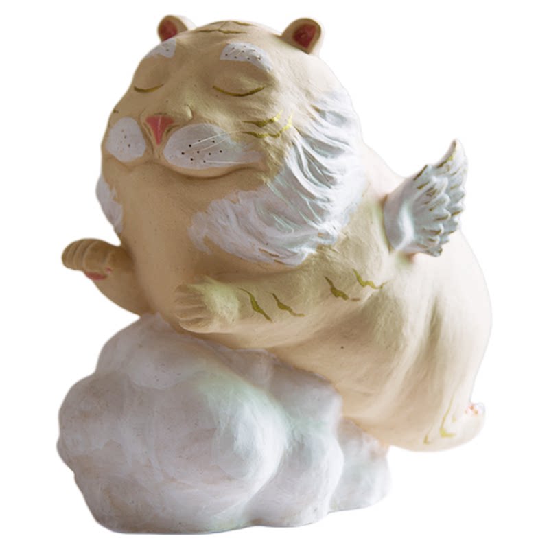 云朵胖虎手工陶瓷雕塑