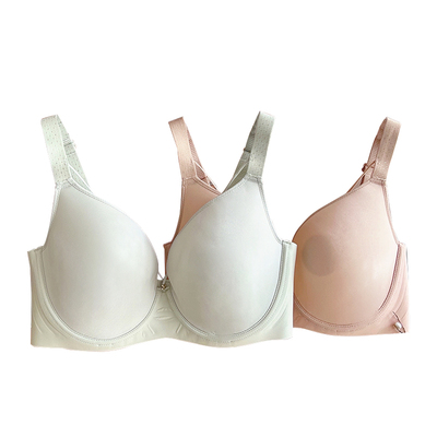 轻隐魅圆~舒适无痕大胸光面文胸超薄透气全罩杯软钢圈胸罩内衣