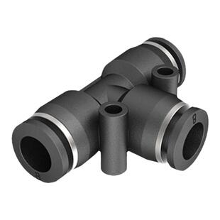 气动精品黑色白色快速接头三插叉T型三通PE4 PE6 PE8 PE10 PE1216