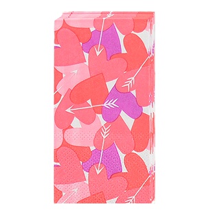 麦纳氏 3层10张爱心彩色印花小纸巾可爱粉色餐巾手帕纸婚喜宴庆典