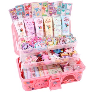 奶油胶咕卡手工diy发夹贴纸流沙卡砖全套豪华儿童女孩玩具大礼包