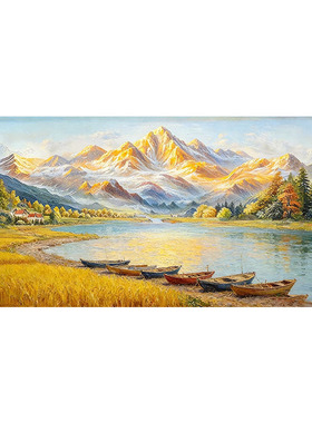 大芬村手绘金山聚宝盆油画