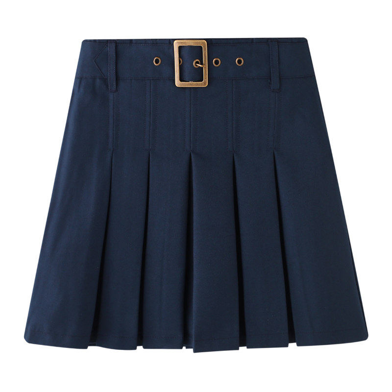 纯棉女童春秋学院风校服百褶裙