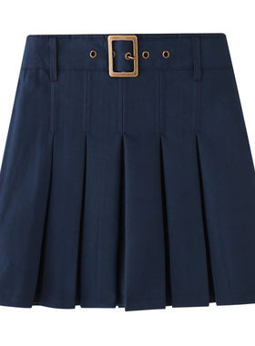 纯棉女童春秋学院风校服百褶裙