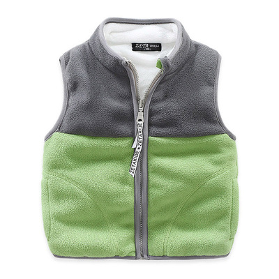 春秋季加绒男童摇粒绒马甲背心