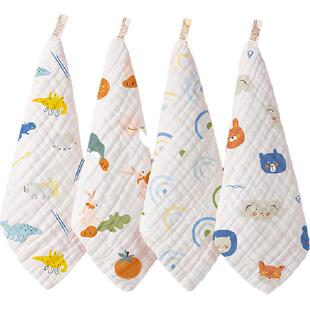 爱贝迪拉婴幼儿口水巾宝宝新生儿童超软纯棉小方巾洗脸纱布围嘴毛