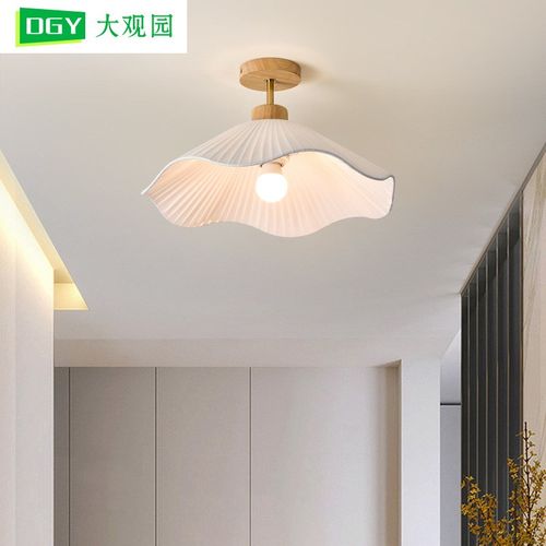 大观园卧室灯奶油风吸顶灯原木现代房间餐厅道194L过简约灯灯玄关