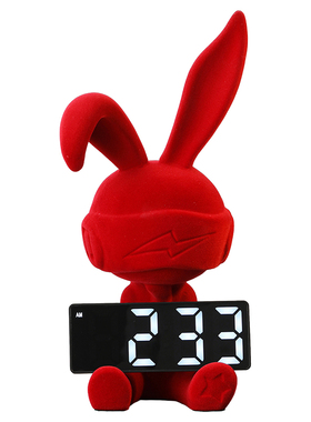 闪电兔子坐姿摆件红现代轻奢高级感客厅酒柜电视柜入户玄关装饰品