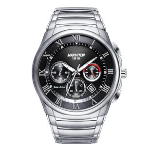 玛斯威顿太阳能手表男精钢防水商务休闲全自动机械式品牌男士手表