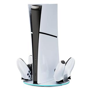 HONCAM ps5\slim\PRO通用充电底座主机支架手柄充电器 ps5配件周边竖放发光支架ps5主机LEDps5原装底座呼吸灯