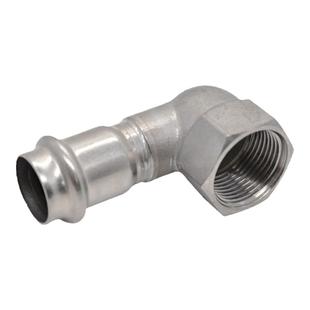 304不锈钢卡压内牙短弯头内螺纹转换接头内丝短弯头双卡压水管件