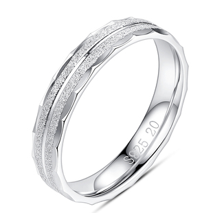 925银戒指男女生纯银磨砂单身闭口个性小指尾戒小众设计轻奢指环