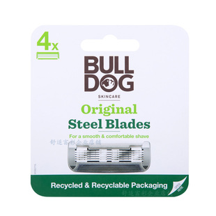 BULLDOG斗牛犬剃须刀片进口5层剃须刀男士刮胡刀五层替换刀头4个