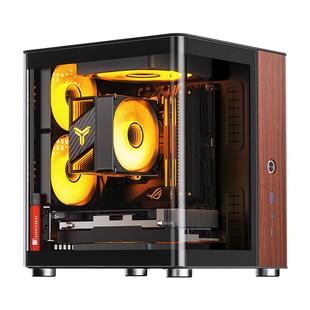 乔思伯TK0桌面ITX机箱台式电脑弧形曲面玻璃小巧体积立式主机外壳