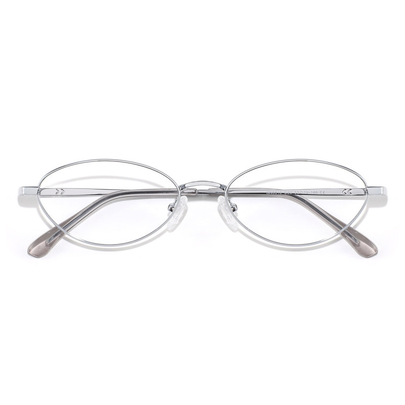 小众窄框眼镜架女超轻素颜小脸清冷感银框猫眼可配度数近视光学镜