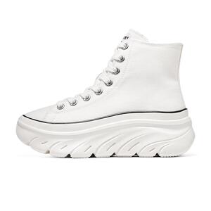 Skechers斯凯奇2023年冬季新款女子厚底中帮帆布鞋简约时尚休闲鞋