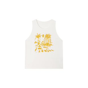 吴童童印花圆领无袖露肩外穿背心女夏季韩系休闲慵懒宽松显瘦上衣