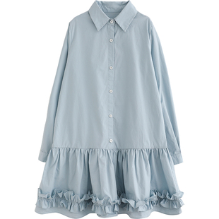 NNGZ设计师风女童衬衫连衣裙2026春季新款儿童衬衣裙童装polo裙子