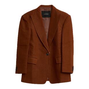 Pushbutton 秋冬女士一粒扣复古毛呢西服银泰百货 301596