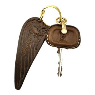 适用于印第安侦察兵摩托车改装件复古个性定制牛皮钥匙扣套包新品