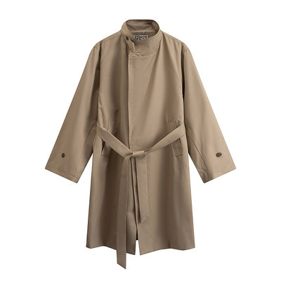 初秋极简风立领中长款风衣