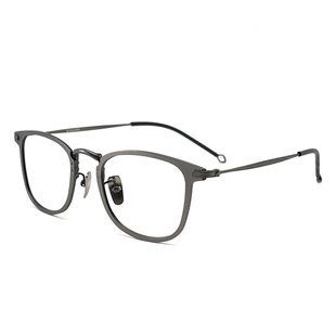 文乐同款!日本超轻纯钛复古防蓝光大脸男潮近视防雾方眼镜框架