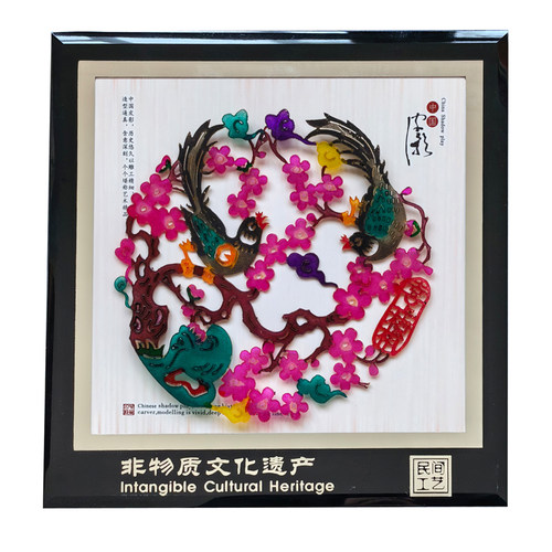 皮影摆件中国特色工艺品镜框摆台客厅书房装饰画旅游纪念送友人