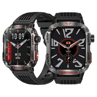 多功能户外运动智能手表手电筒健康监测心率蓝牙通话手环成人男款